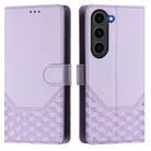 For Samsung Galaxy S23+ 5G Honeycomb Embossing RFID Leather Phone Case(Light Purple) - 2