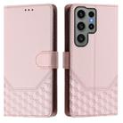 For Samsung Galaxy S23 Ultra 5G Honeycomb Embossing RFID Leather Phone Case(Pink) - 2