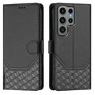 For Samsung Galaxy S23 Ultra 5G Honeycomb Embossing RFID Leather Phone Case(Black) - 2