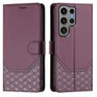 For Samsung Galaxy S23 Ultra 5G Honeycomb Embossing RFID Leather Phone Case(Violet) - 2