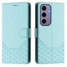 For Samsung Galaxy S24 5G Honeycomb Embossing RFID Leather Phone Case(Mint Green) - 2