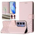 For Samsung Galaxy S24 5G Honeycomb Embossing RFID Leather Phone Case(Pink) - 1