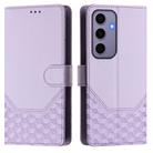 For Samsung Galaxy S24 5G Honeycomb Embossing RFID Leather Phone Case(Light Purple) - 2