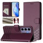 For Samsung Galaxy S24 5G Honeycomb Embossing RFID Leather Phone Case(Violet) - 1