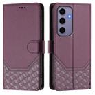 For Samsung Galaxy S24 5G Honeycomb Embossing RFID Leather Phone Case(Violet) - 2