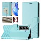 For Samsung Galaxy S24+ 5G Honeycomb Embossing RFID Leather Phone Case(Mint Green) - 1