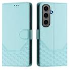 For Samsung Galaxy S24+ 5G Honeycomb Embossing RFID Leather Phone Case(Mint Green) - 2