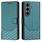 For Samsung Galaxy S24+ 5G Honeycomb Embossing RFID Leather Phone Case(Peacock Green) - 2