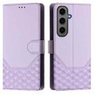 For Samsung Galaxy S24+ 5G Honeycomb Embossing RFID Leather Phone Case(Light Purple) - 2