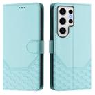 For Samsung Galaxy S24 Ultra 5G Honeycomb Embossing RFID Leather Phone Case(Mint Green) - 2