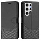 For Samsung Galaxy S24 Ultra 5G Honeycomb Embossing RFID Leather Phone Case(Black) - 2