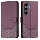 For Samsung Galaxy S25 5G Honeycomb Embossing RFID Leather Phone Case(Violet) - 2