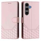 For Samsung Galaxy S25+ 5G Honeycomb Embossing RFID Leather Phone Case(Pink) - 2