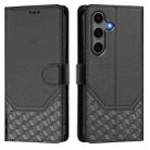 For Samsung Galaxy S25+ 5G Honeycomb Embossing RFID Leather Phone Case(Black) - 2