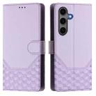 For Samsung Galaxy S25+ 5G Honeycomb Embossing RFID Leather Phone Case(Light Purple) - 2