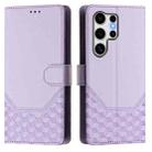 For Samsung Galaxy S25 Ultra 5G Honeycomb Embossing RFID Leather Phone Case(Light Purple) - 2