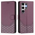 For Samsung Galaxy S25 Ultra 5G Honeycomb Embossing RFID Leather Phone Case(Violet) - 2