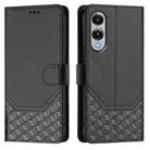 For Samsung Galaxy S25 Edge 5G Honeycomb Embossing RFID Leather Phone Case(Black) - 2