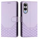For Samsung Galaxy S25 Edge 5G Honeycomb Embossing RFID Leather Phone Case(Light Purple) - 2