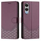 For Samsung Galaxy S25 Edge 5G Honeycomb Embossing RFID Leather Phone Case(Violet) - 2