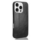 For iPhone 16 Pro Max Cow Pattern Sewing Back Cover Phone Case(Black) - 3