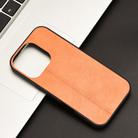 For iPhone 16 Pro Max Cow Pattern Sewing Back Cover Phone Case(Orange) - 2