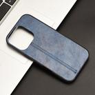 For iPhone 16 Pro Max Cow Pattern Sewing Back Cover Phone Case(Blue) - 2