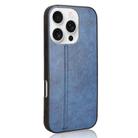 For iPhone 16 Pro Max Cow Pattern Sewing Back Cover Phone Case(Blue) - 3