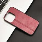 For iPhone 16 Pro Cow Pattern Sewing Back Cover Phone Case(Red) - 2