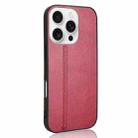For iPhone 16 Pro Cow Pattern Sewing Back Cover Phone Case(Red) - 3