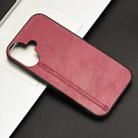 For iPhone 16 Plus Cow Pattern Sewing Back Cover Phone Case(Red) - 2