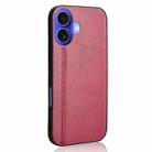 For iPhone 16 Plus Cow Pattern Sewing Back Cover Phone Case(Red) - 3