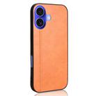 For iPhone 16 Plus Cow Pattern Sewing Back Cover Phone Case(Orange) - 3