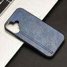 For iPhone 16 Plus Cow Pattern Sewing Back Cover Phone Case(Blue) - 2