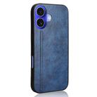 For iPhone 16 Plus Cow Pattern Sewing Back Cover Phone Case(Blue) - 3