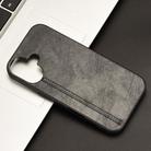 For iPhone 16 Cow Pattern Sewing Back Cover Phone Case(Black) - 2