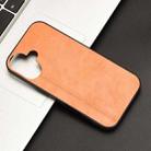 For iPhone 16 Cow Pattern Sewing Back Cover Phone Case(Orange) - 2