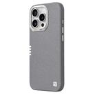 For iPhone 16 Pro Max TGVIS VIDA Series MagSafe Magnetic PU Leather Phone Case(Grey) - 1