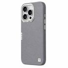 For iPhone 16 Pro TGVIS VIDA Series MagSafe Magnetic PU Leather Phone Case(Grey) - 1