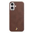 For iPhone 16 TGVIS VIDA Series MagSafe Magnetic PU Leather Phone Case(Brown) - 1