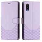For Samsung Galaxy A02 / M02 Honeycomb Embossing RFID Leather Phone Case(Light Purple) - 2