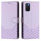 For Samsung Galaxy A02s 164mm Honeycomb Embossing RFID Leather Phone Case(Light Purple) - 2