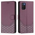 For Samsung Galaxy A02s 164mm Honeycomb Embossing RFID Leather Phone Case(Violet) - 2