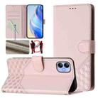 For Samsung Galaxy A04e / F04 / M04 Honeycomb Embossing RFID Leather Phone Case(Pink) - 1