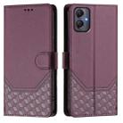 For Samsung Galaxy A05 4G Global Honeycomb Embossing RFID Leather Phone Case(Violet) - 2