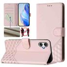 For Samsung Galaxy A06 Honeycomb Embossing RFID Leather Phone Case(Pink) - 1