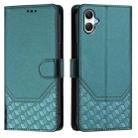 For Samsung Galaxy A06 Honeycomb Embossing RFID Leather Phone Case(Peacock Green) - 2