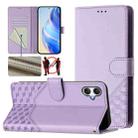 For Samsung Galaxy A06 Honeycomb Embossing RFID Leather Phone Case(Light Purple) - 1