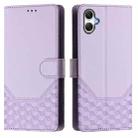 For Samsung Galaxy A06 Honeycomb Embossing RFID Leather Phone Case(Light Purple) - 2