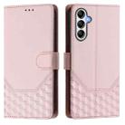 For Samsung Galaxy A14 5G / 4G Honeycomb Embossing RFID Leather Phone Case(Pink) - 2